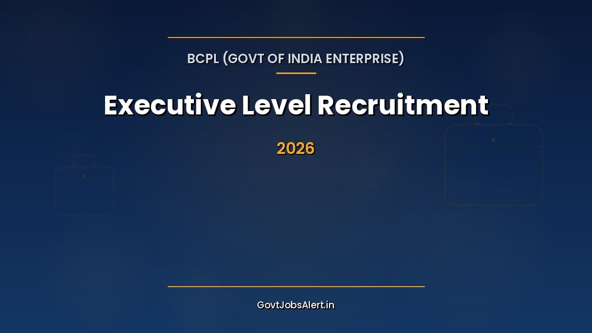 BCPL Executive Level Recruitment 2026 notification for 26 manager and engineer posts with salary up to 280000