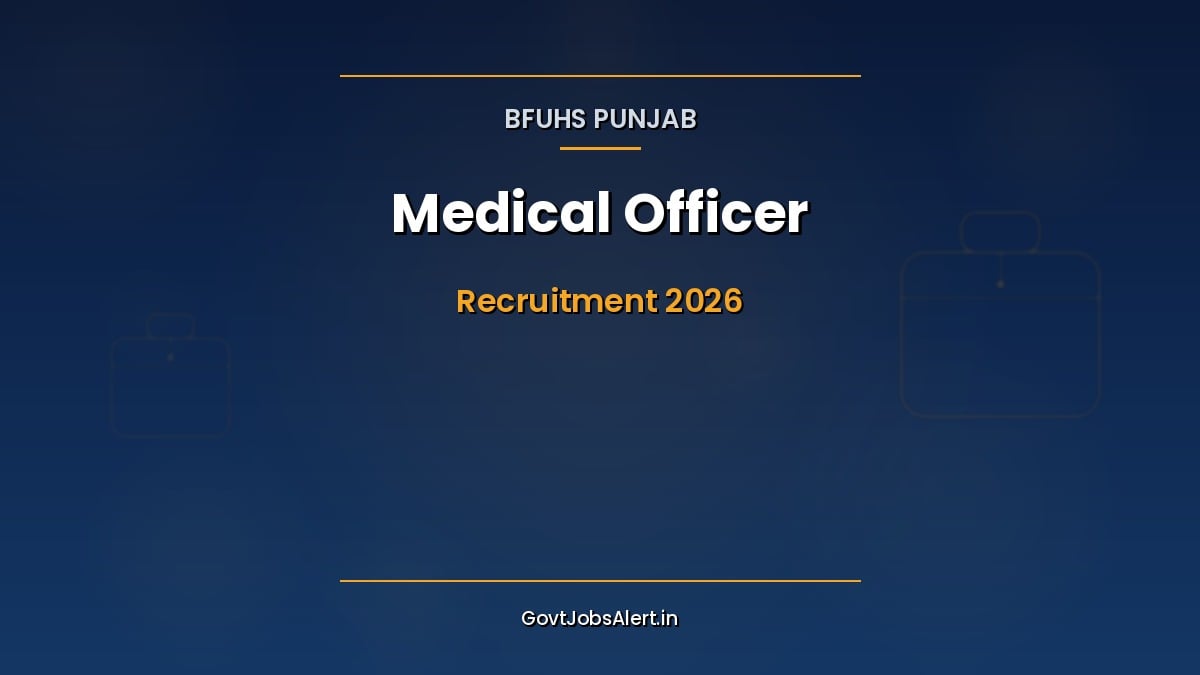 BFUHS Medical Officer Recruitment 2026 notification for 630 MBBS doctor posts apply online poster