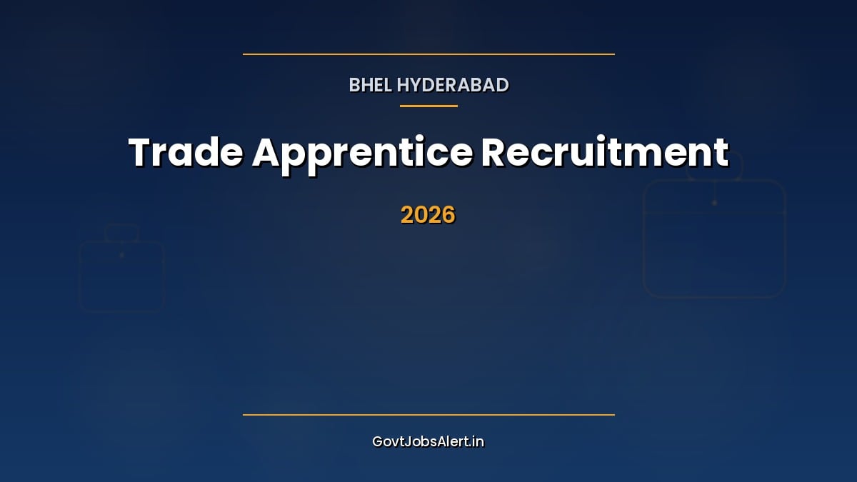 BHEL Hyderabad Trade Apprentice Recruitment 2026 notification for 280 ITI apprentice posts with stipend