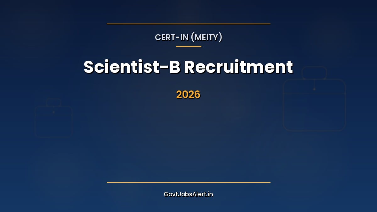 CERT-In Scientist-B Recruitment 2026 notification for 133 cyber security vacancies through GATE apply online poster