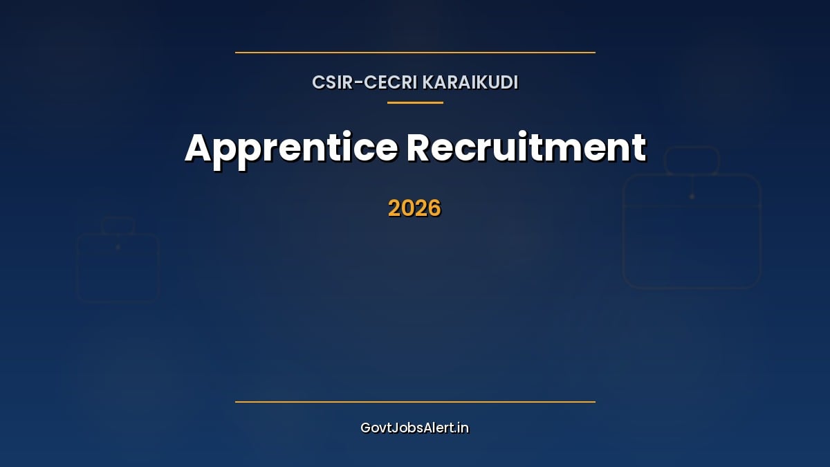 CSIR CECRI Apprentice Recruitment 2026 walk-in notification for 27 ITI Diploma and Graduate apprentice posts