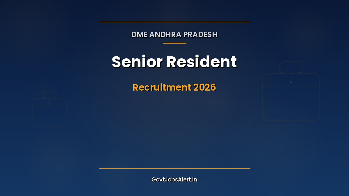 DME Andhra Pradesh Senior Resident Recruitment 2026 notification for 234 posts in government medical colleges