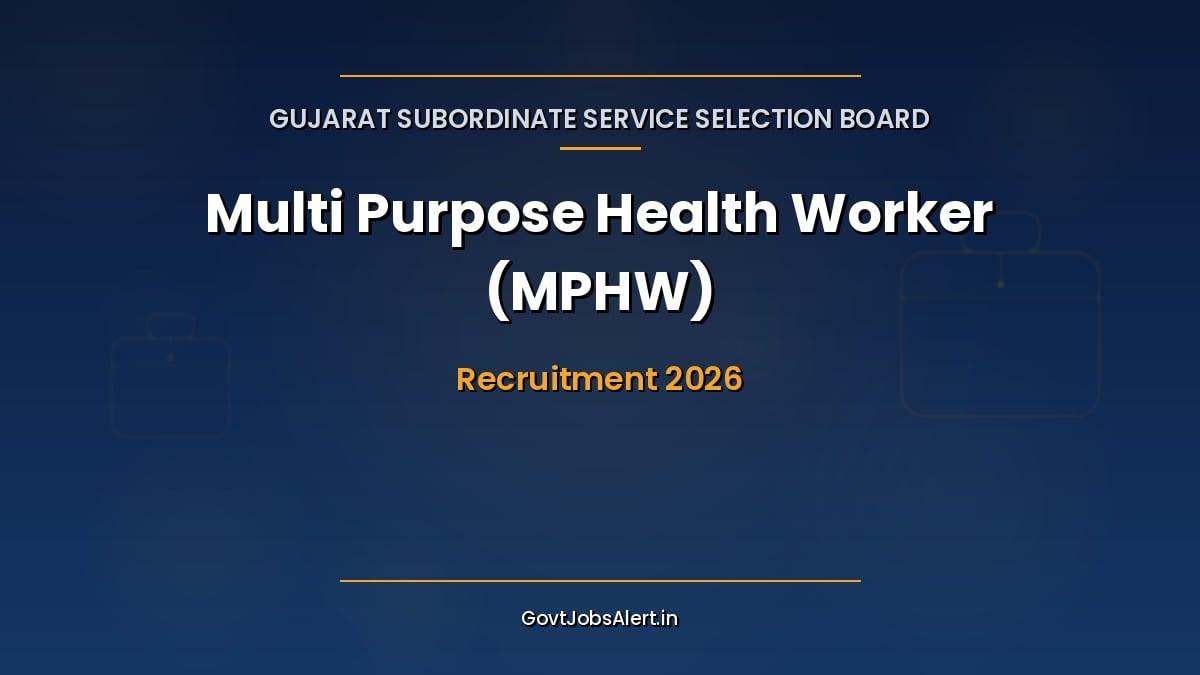 GSSSB MPHW Recruitment 2026 notification for 100 Multi Purpose Health Worker Male posts in Gujarat