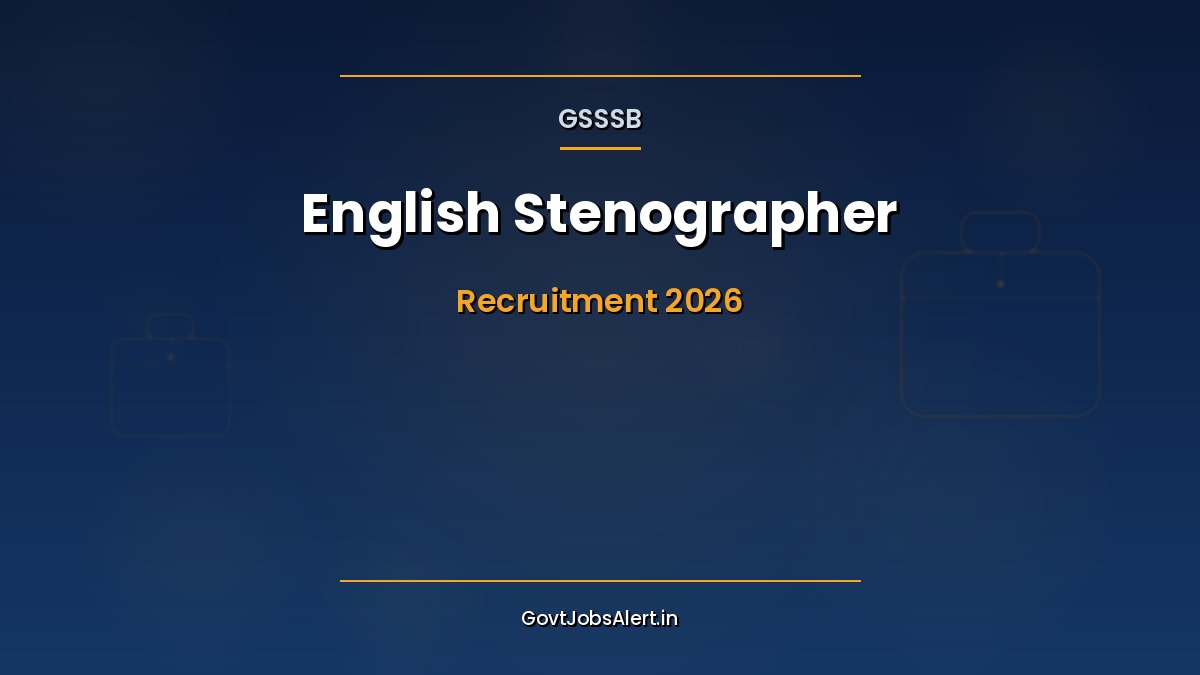 GSSSB English Stenographer Grade-2 Recruitment 2026 notification for one post under the Gujarat Maritime Board