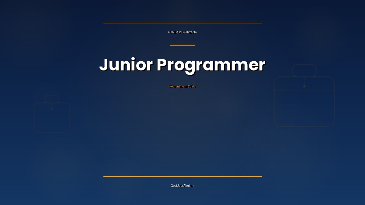HARTRON Junior Programmer Recruitment 2026 notification for 530 posts across all 23 districts of Haryana on job work basis