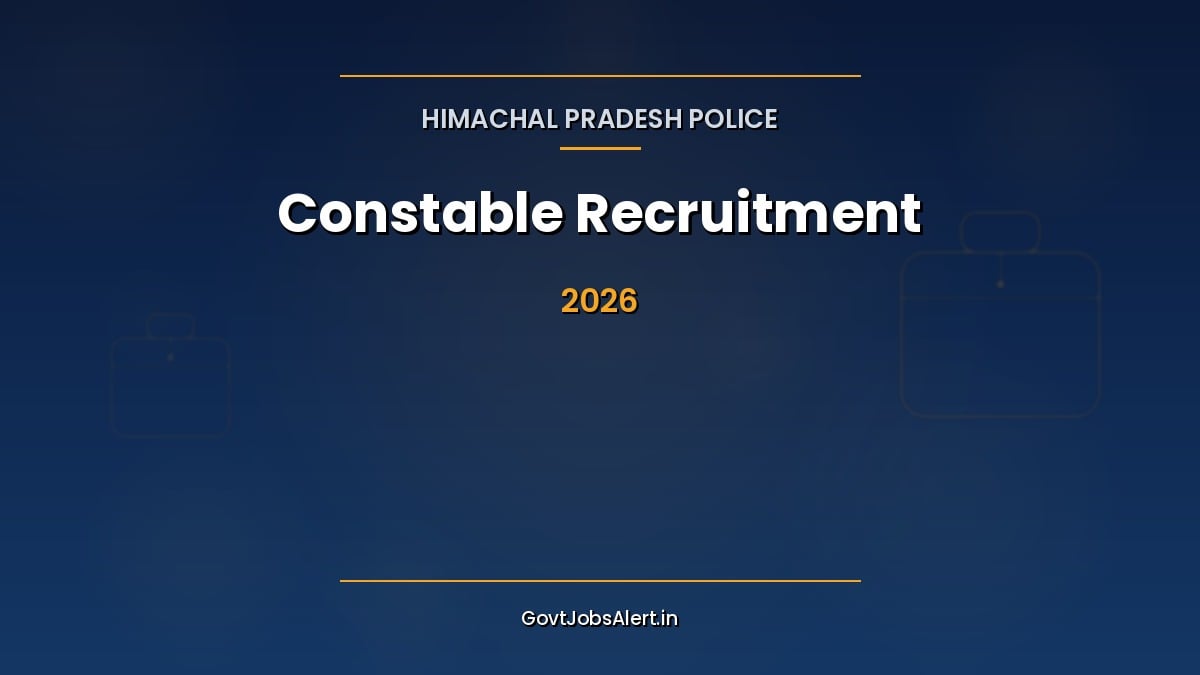 HP Police Constable Recruitment 2026 notification for 734 male and female constable posts in Himachal Pradesh Police