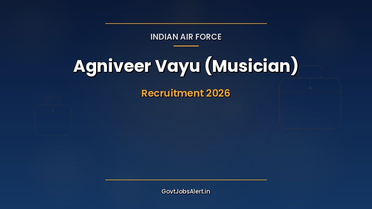 IAF Agniveer Vayu Musician Recruitment 2026 Air Force Band apply online notification poster