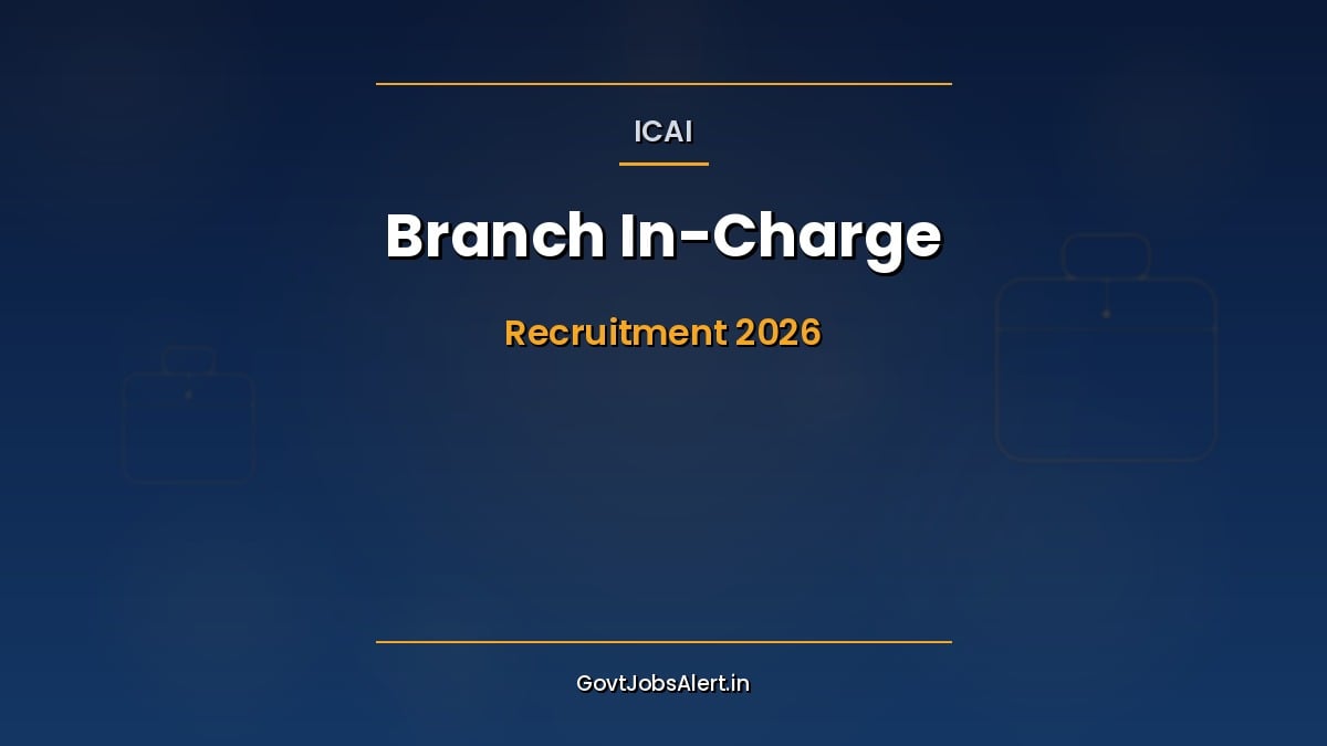 ICAI Branch In-Charge Recruitment 2026 notification for 129 posts apply online poster