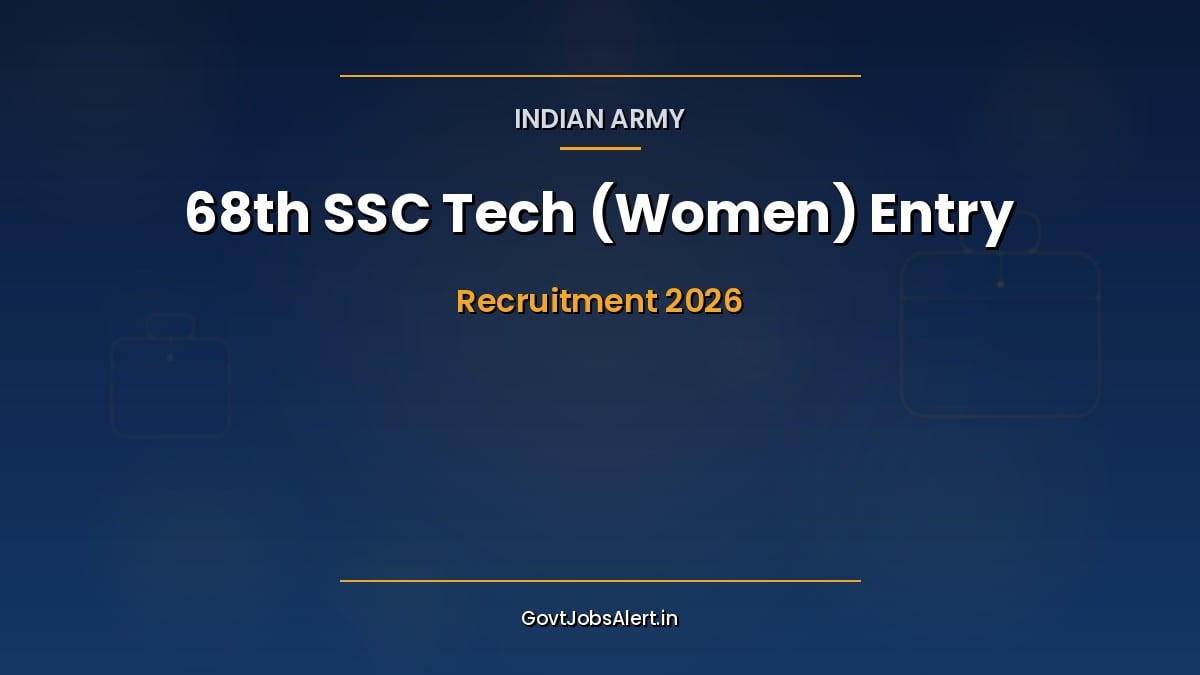 Indian Army 68th SSC Tech Women Entry 2026 notification for 30 women officer engineering posts