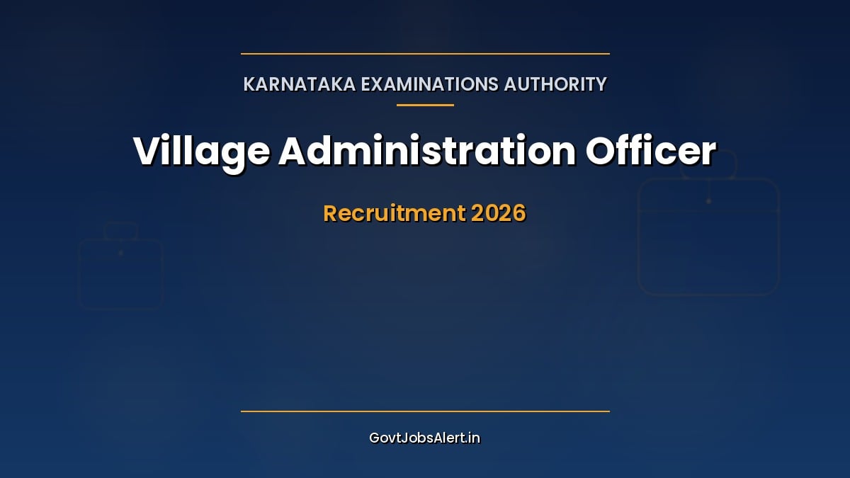 KEA VAO Recruitment 2026 notification for 572 Village Administration Officer vacancies in Karnataka apply online poster