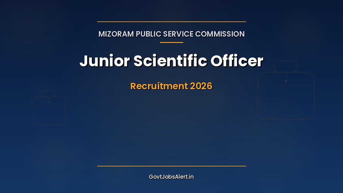 Mizoram PSC Junior Scientific Officer Recruitment 2026 notification for 12 JSO posts in Forensic Science Laboratory