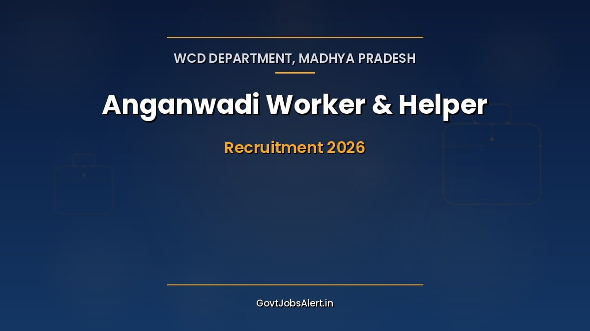 MP Anganwadi Worker and Helper Recruitment 2026 notification for 2,548 posts for women in Madhya Pradesh