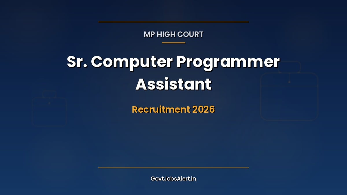 MP High Court Senior Computer Programmer Assistant Recruitment 2026 notification for 130 posts