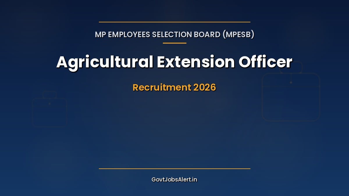 MPESB Agricultural Extension Officer Recruitment 2026 notification for 2,784 posts in Madhya Pradesh