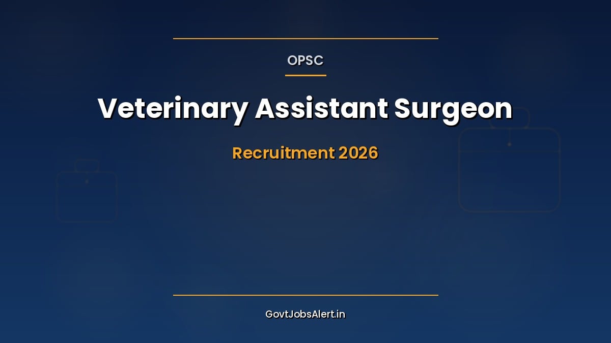 OPSC VAS Recruitment 2026 notification for 436 Veterinary Assistant Surgeon posts in Odisha
