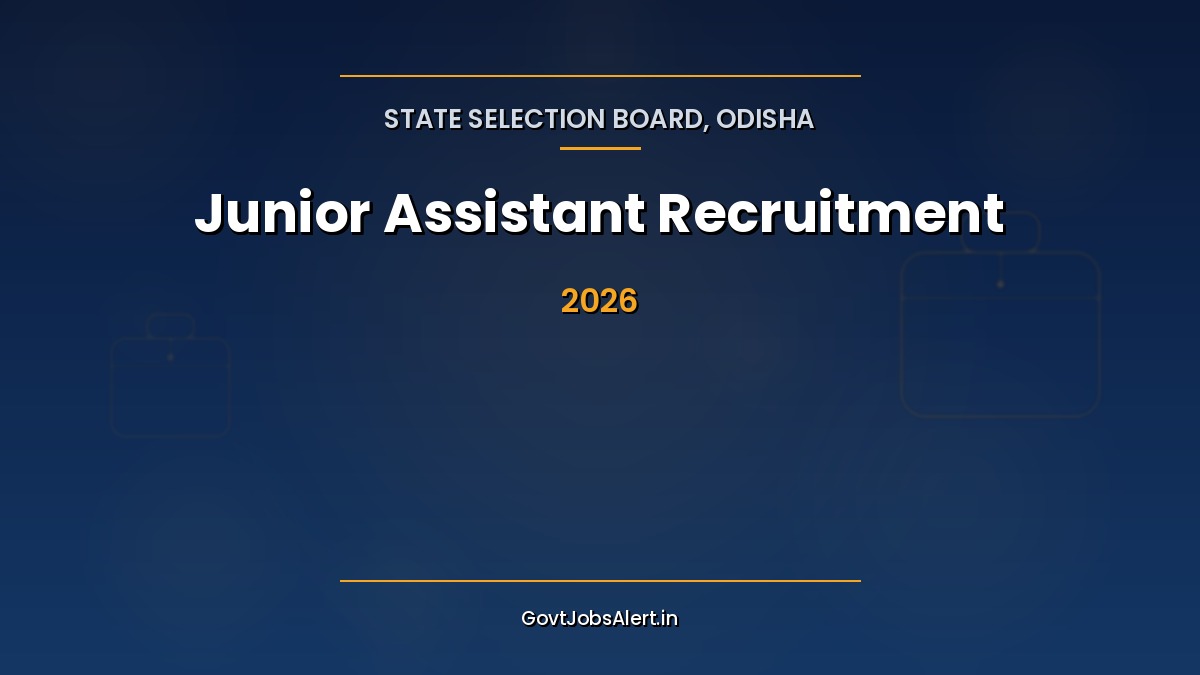 OSSB Junior Assistant 2026 notification poster showing 14 Group-C vacancies in CHSE Odisha with Level-4 pay