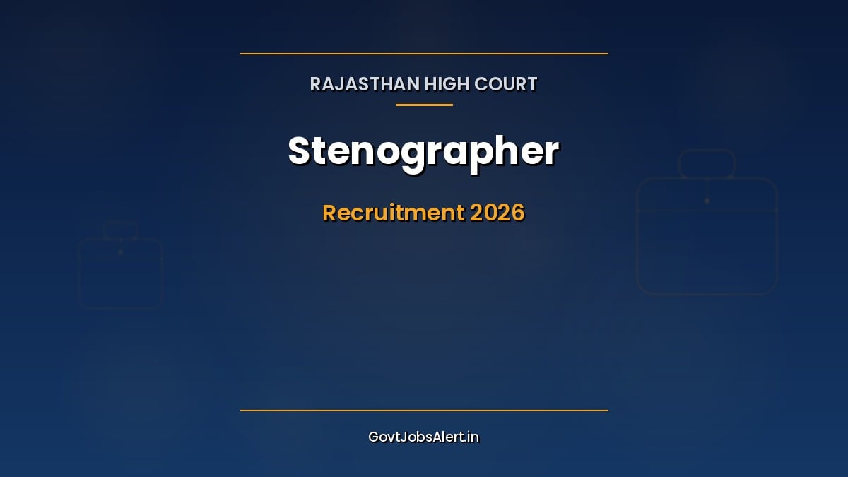 Rajasthan High Court Stenographer Recruitment 2026 notification for 163 Grade II and III posts