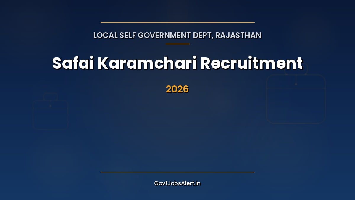 Rajasthan Safai Karamchari Recruitment 2026 notification for 24,752 contractual sanitation worker posts across 183 urban local bodies