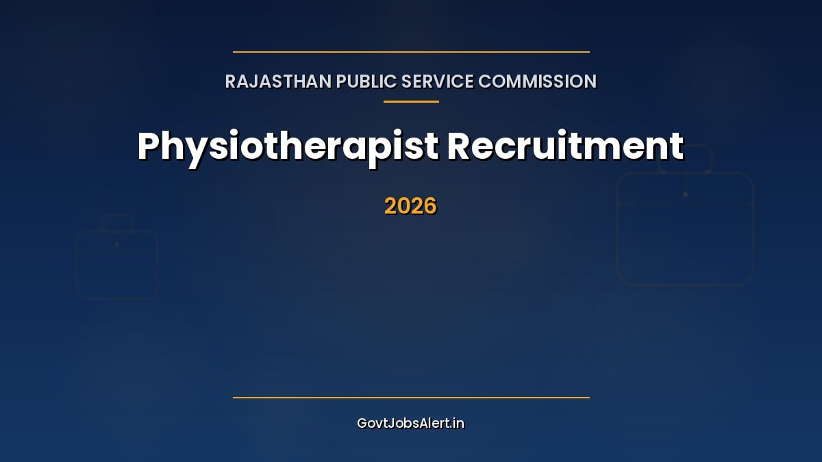 RPSC Physiotherapist Recruitment 2026 notification for 20 posts in Rajasthan Medical and Health Department with Pay Matrix Level L-11