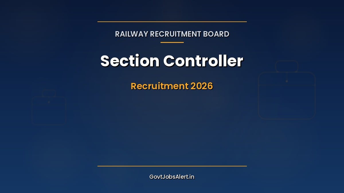 RRB Section Controller Recruitment 2026 notification for 119 railway vacancies apply online poster