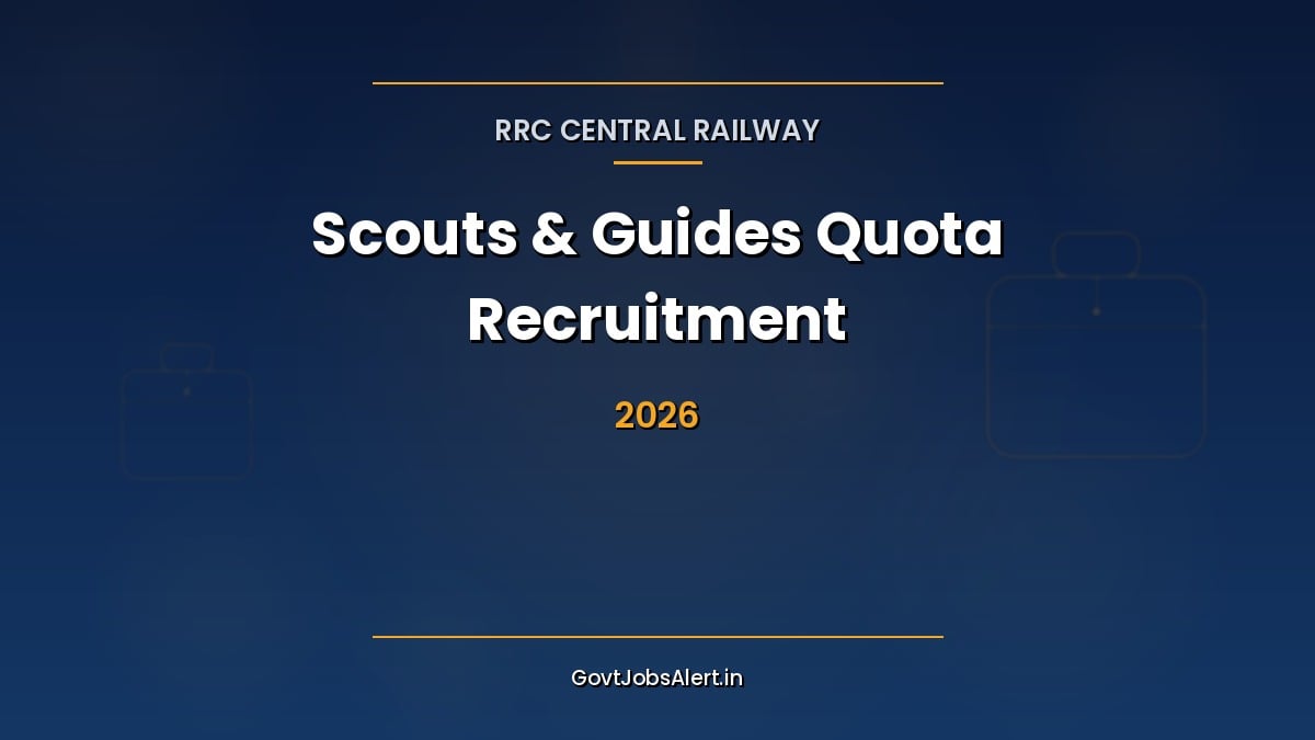 RRC Central Railway Scouts and Guides Quota Recruitment 2026 notification for 12 Level 1 and Level 2 posts