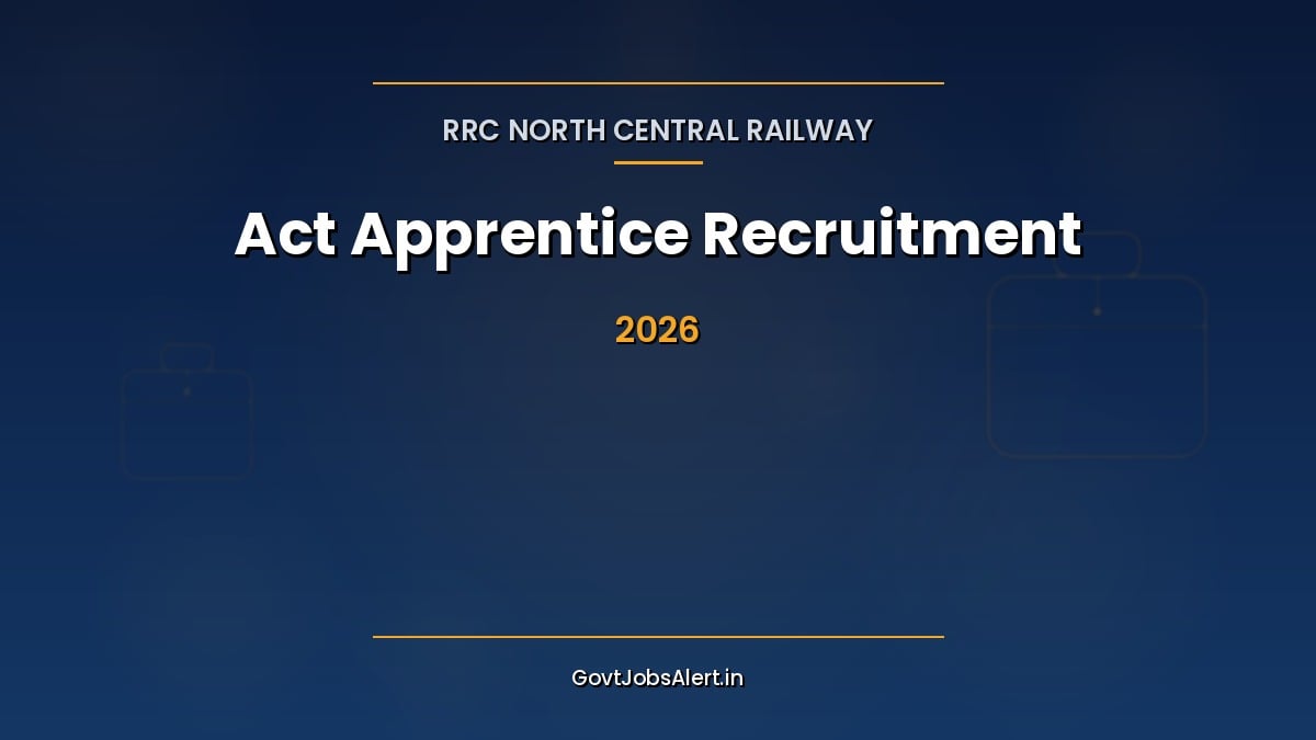 RRC North Central Railway Apprentice Recruitment 2026 notification for 1,853 ITI trade apprentice posts