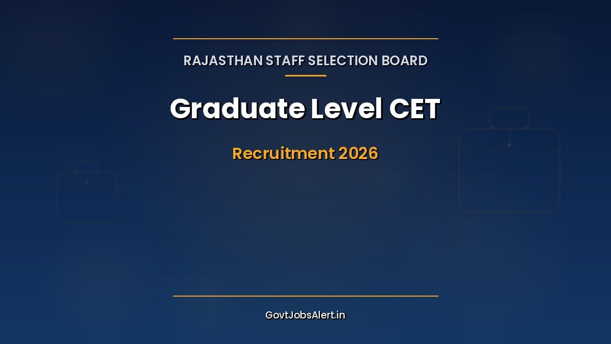 RSSB Graduate Level CET 2026 notification for 12 Rajasthan graduate-level government services with application dates and eligibility