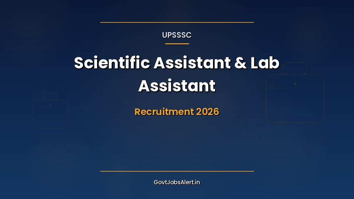 UPSSSC Scientific Assistant and Lab Assistant Recruitment 2026 notification for 208 Forensic Science Laboratory posts in Uttar Pradesh, apply online
