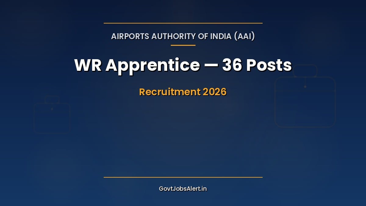 AAI WR Apprentice Recruitment 2026 notification for 36 Graduate and Diploma Apprentice posts at Airports Authority of India Western Region