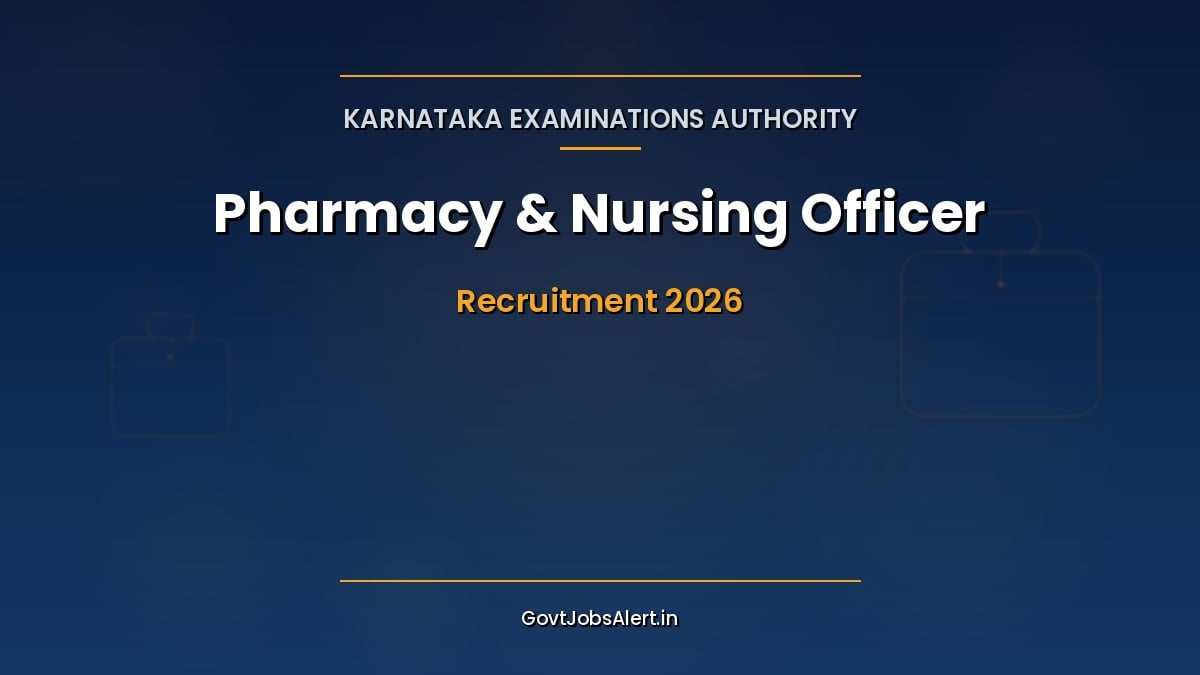 KEA Pharmacy Officer and Nursing Officer Recruitment 2026 notification for 188 posts in Karnataka ESI Scheme Medical Services Department