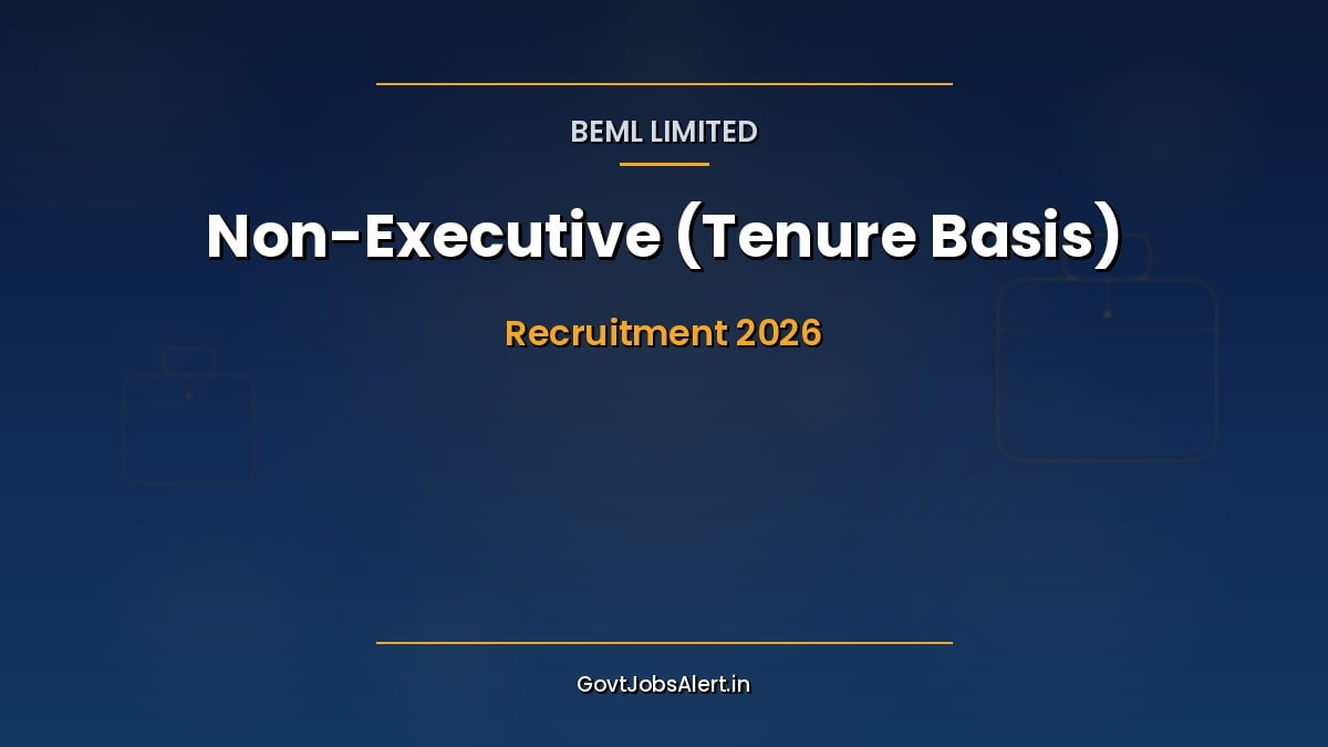 BEML Non Executive Recruitment 2026 notification for 10 tenure basis Electronics-Diploma vacancies, Rs.23,910 basic pay, apply by 8 September 2026