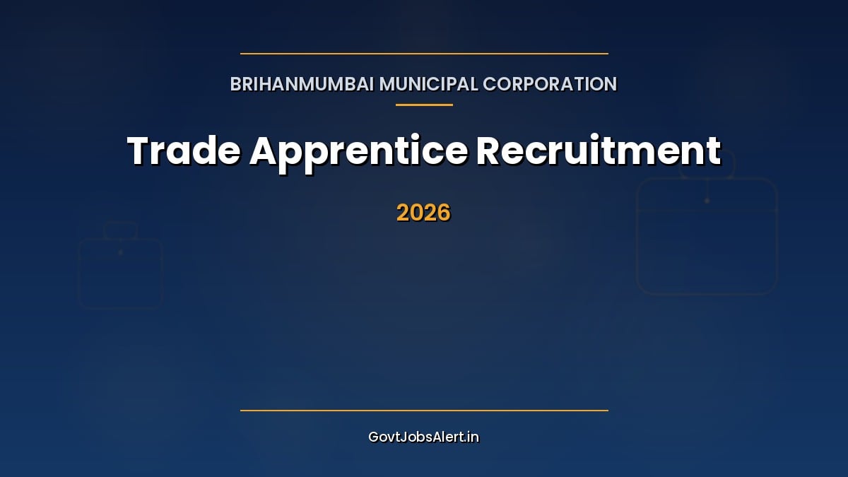 BMC Trade Apprentice Recruitment 2026 walk-in notification for 612 apprentice posts across 18 ITI trades, stipend up to ₹19,890