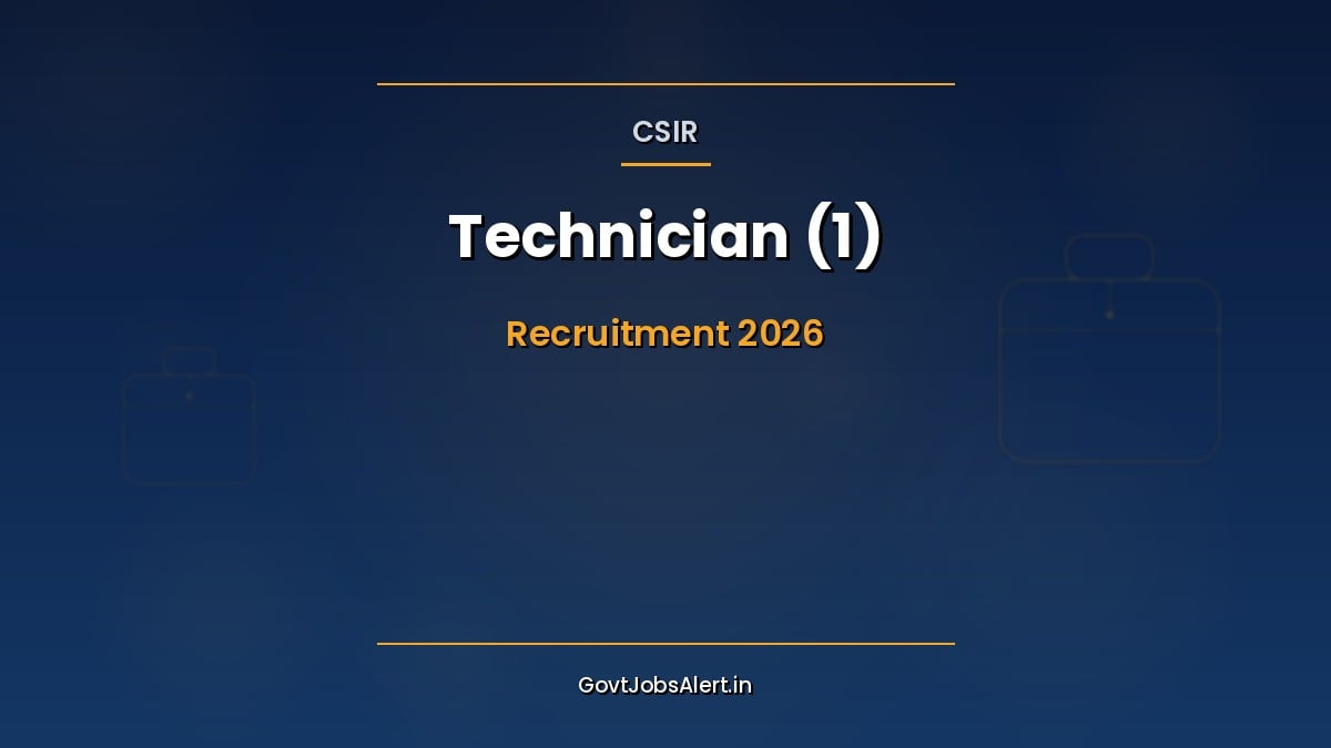 CSIR Technician Recruitment 2026 notification for 43 Group-C ITI trade vacancies in COPA, DTP, MLT and draughtsman posts