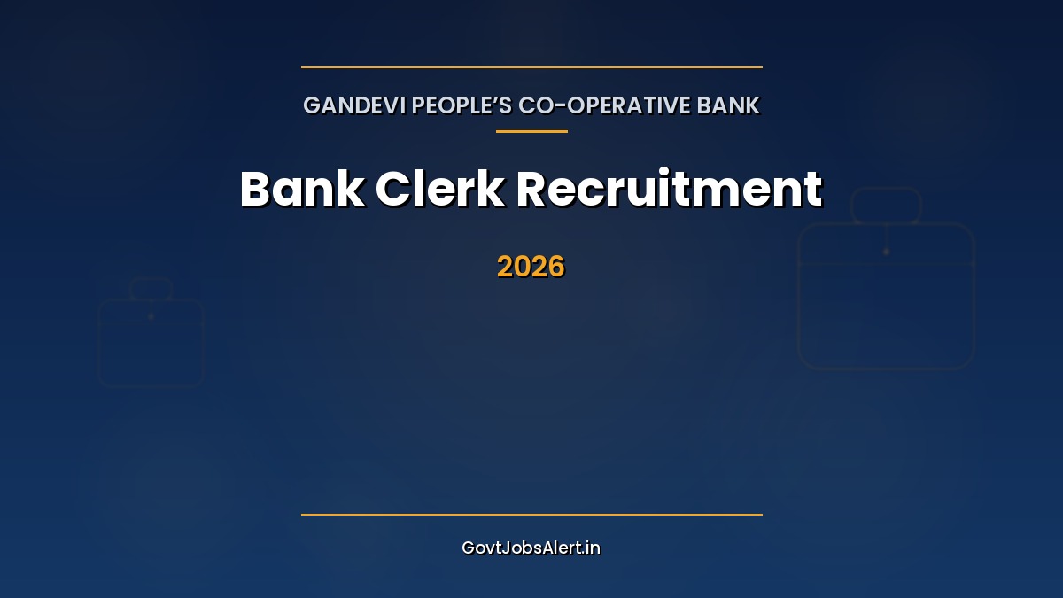 GPCB Bank Clerk Recruitment 2026 notification for 13 clerk vacancies at Gandevi Co-operative Bank Gujarat, apply online by 31 August