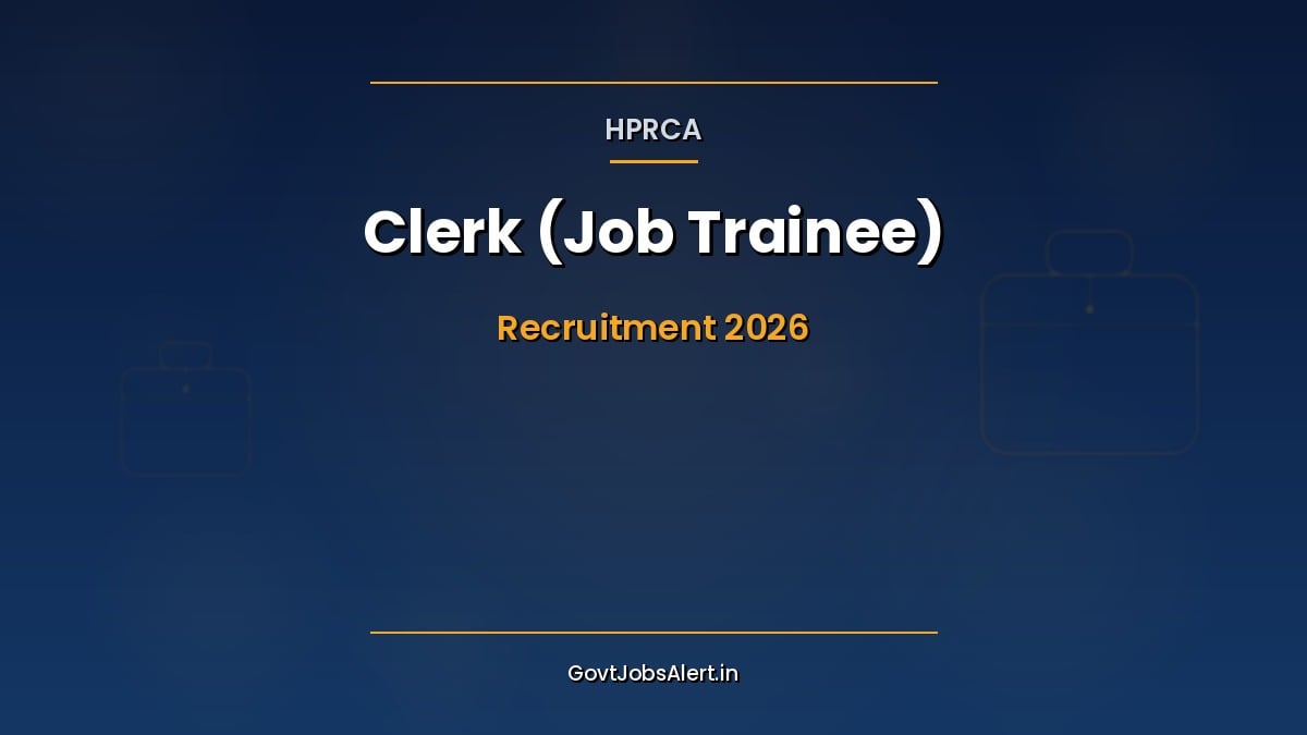 HPRCA Clerk Recruitment 2026 notification for 40 Clerk Job Trainee posts in Himachal Pradesh Secretariat Administration
