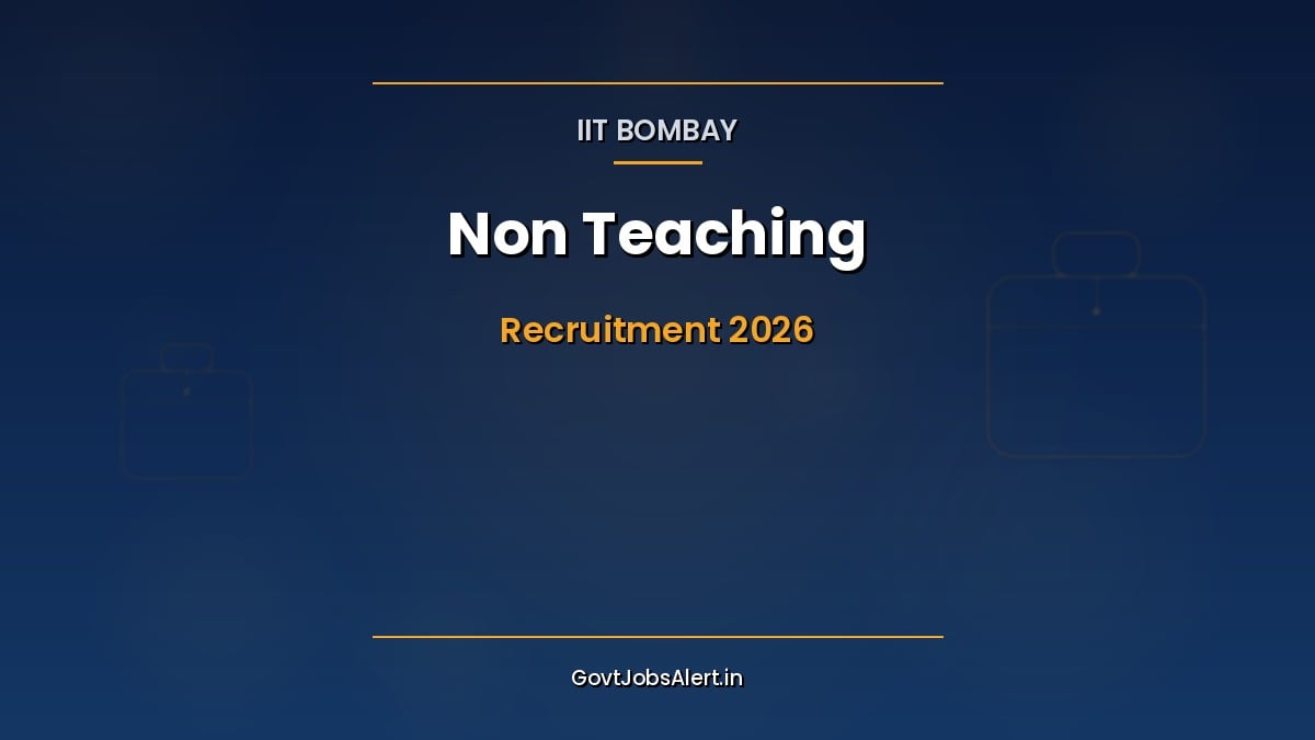 IIT Bombay Non Teaching Recruitment 2026 notification for 13 Technical Officer, Technical Superintendent, Junior Mechanic and Sports Officer posts