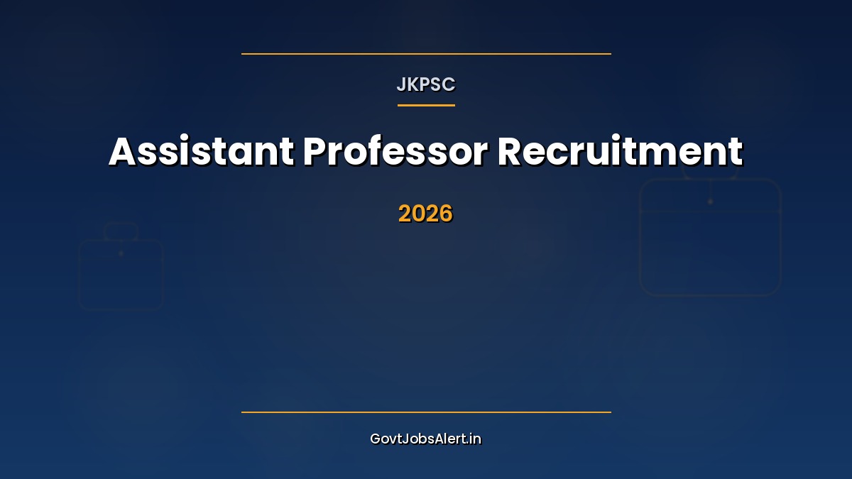 JKPSC Assistant Professor Recruitment 2026 notification for 205 college teaching posts in Jammu and Kashmir
