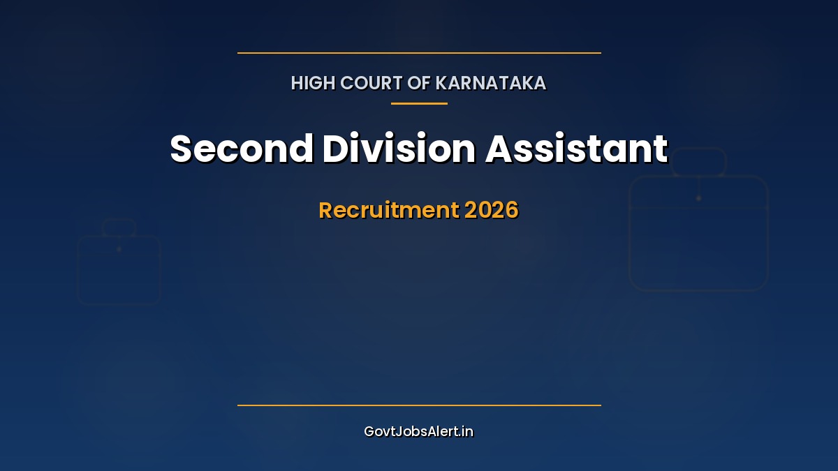 Karnataka High Court Second Division Assistant Recruitment 2026 notification for 20 SDA vacancies for graduates in Karnataka