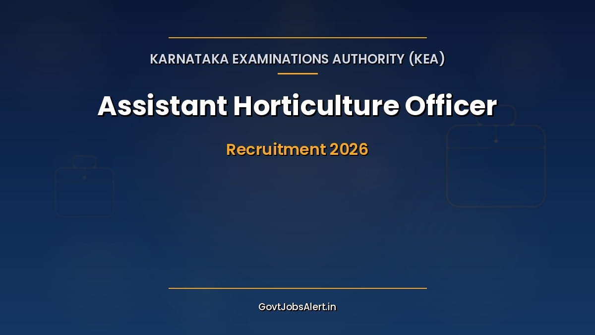 KEA Assistant Horticulture Officer and Assistant Director Recruitment 2026 notification for 80 Group-B posts in Karnataka