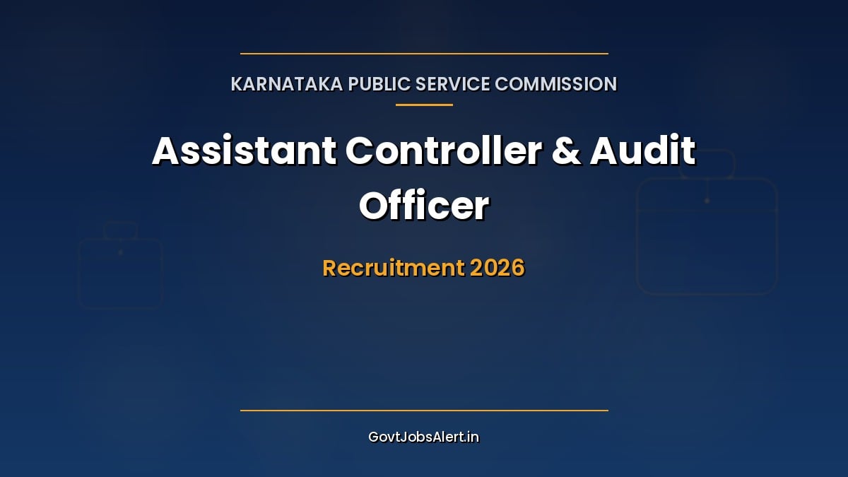 KPSC Assistant Controller and Audit Officer Recruitment 2026 notification for 68 vacancies in Karnataka State Audit and Accounts Department