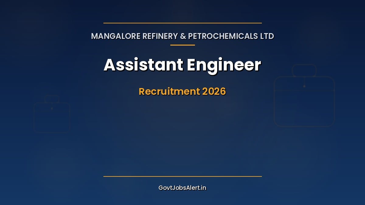 MRPL Assistant Engineer Recruitment 2026 notification for 26 Chemical Mechanical and Electrical AE posts in E2 grade through GATE 2026