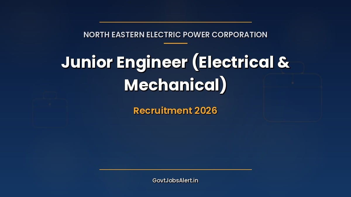 NEEPCO JE Recruitment 2026 notification for 7 Junior Engineer Electrical and Mechanical vacancies in Tripura power stations