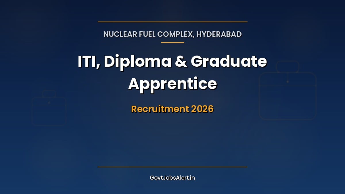 NFC Apprentice Recruitment 2026 notification banner for 538 ITI, Diploma and Graduate Apprentice vacancies at NFC Hyderabad