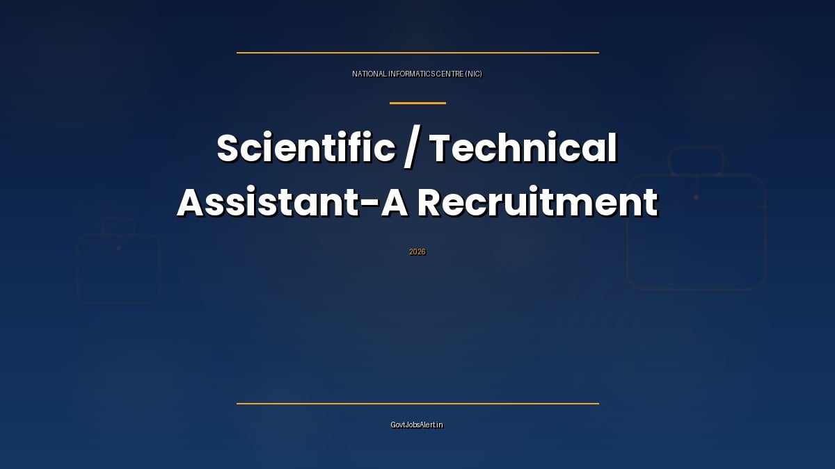National Informatics Centre (NIC) Scientific / Technical Assistant-A Recruitment 2026 notification for 376 vacancies through valid GATE score