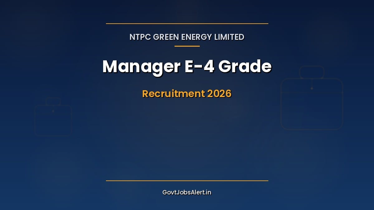 NTPC Green Manager Grade Recruitment 2026 notification for 34 E-4 posts in Renewable Energy, Finance and Land