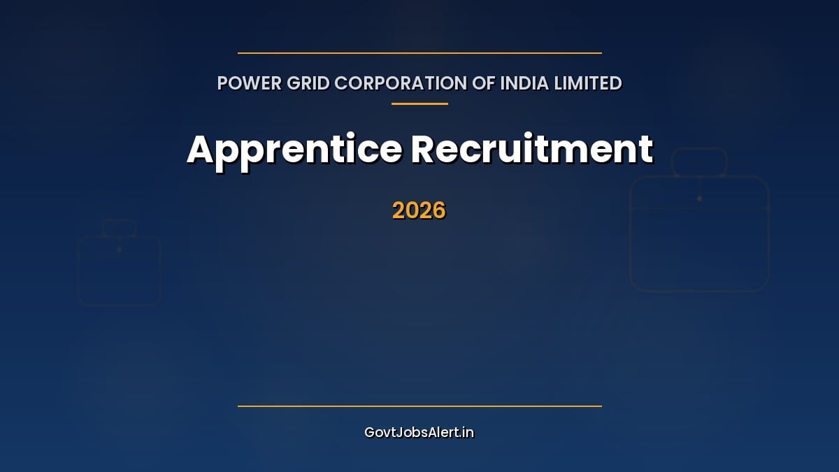 PGCIL Apprentice Recruitment 2026 notification banner for 270 POWERGRID ITI, Diploma and Graduate apprentice training slots