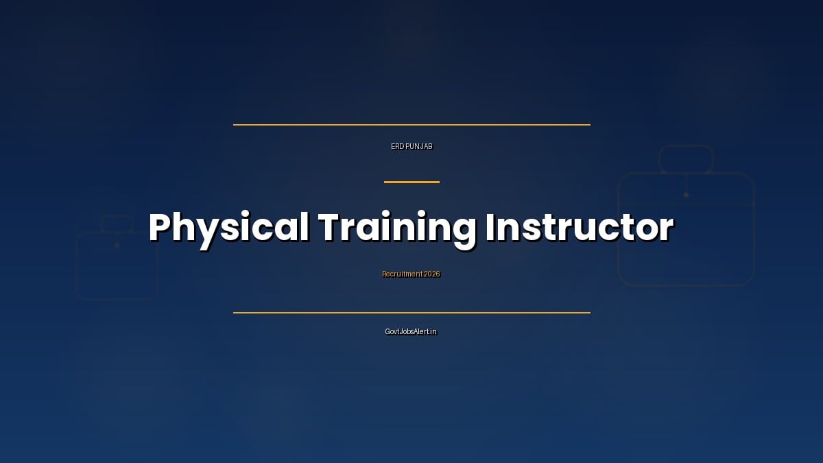 Punjab PTI Recruitment 2026 notification for 2000 Physical Training Instructor posts in government primary schools
