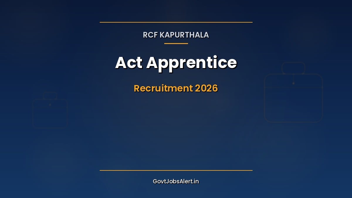 RCF Kapurthala Act Apprentice Recruitment 2026 notification for 734 posts across nine ITI trades