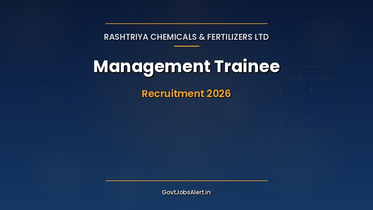 RCFL Management Trainee Recruitment 2026 notification for 94 posts across Chemical, Mechanical, Electrical and Finance disciplines