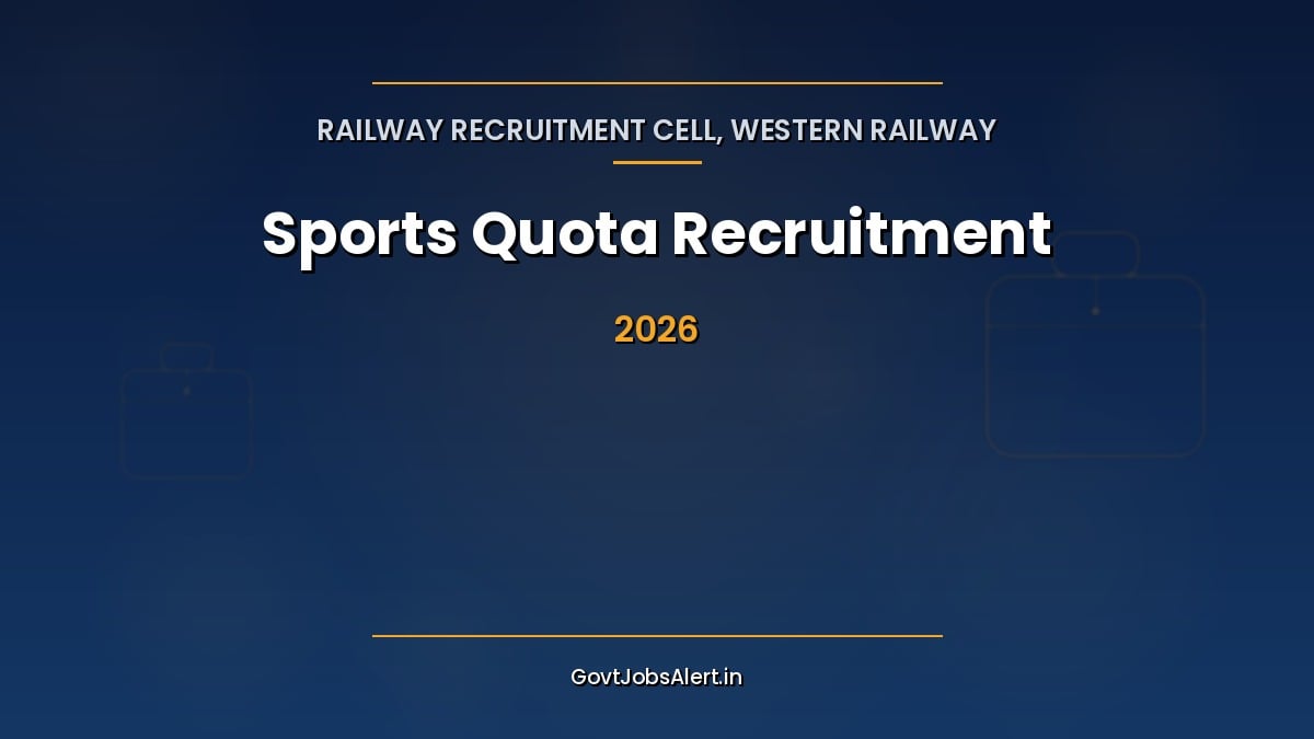 RRC Western Railway Sports Quota Recruitment 2026 notification for 64 Level 1, Level 3/2 and Level 5/4 sportsperson vacancies